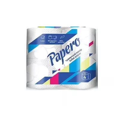 Туалетний папір целюлозний Papero 3-шаровий 4 рулони